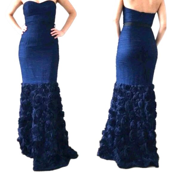 JC Collections Navy Gown - Picture 1 of 11